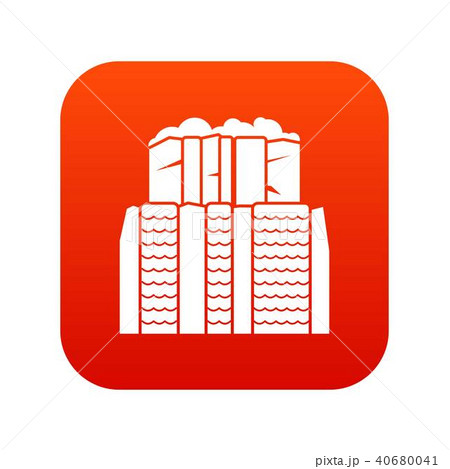 Iguazu falls, Argentina icon digital red 40680041