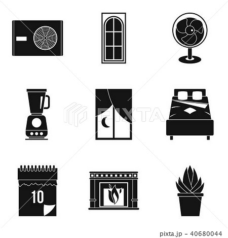 Routine work icons set, simple style 40680044