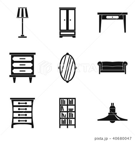 Household work icons set, simple style 40680047