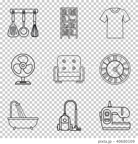Place of stay icons set, outline style 40680109