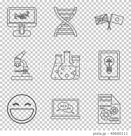 Scholarship icons set, outline style Scholarship icons set, outline style 40680111