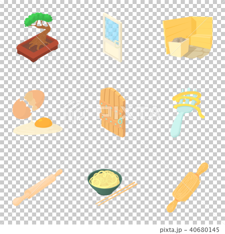 Home cleaning icons set, cartoon style Home cleaning icons set, cartoon style 40680145