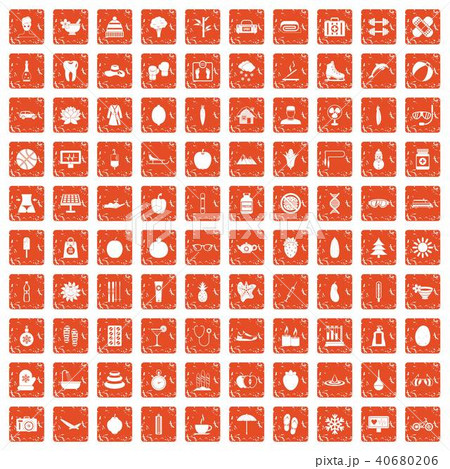 100 women health icons set grunge orange 100 women health icons set grunge orange 40680206
