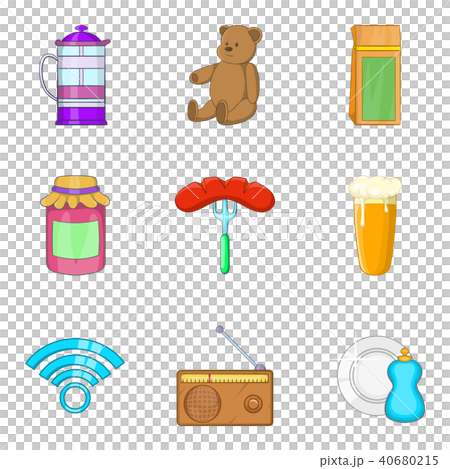 Homebody icons set, cartoon style 40680215