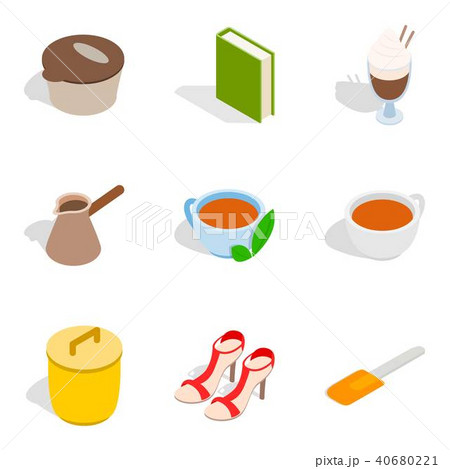 Home party icons set, isometric style 40680221