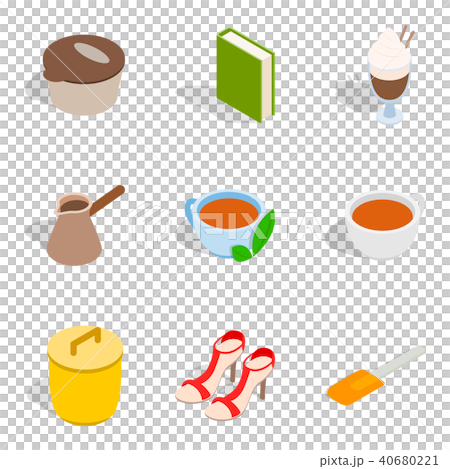 Home party icons set, isometric style Home party icons set, isometric style 40680221