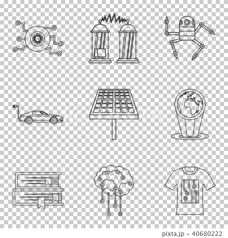 Expert icons set, outline style Expert icons set, outline style 40680222