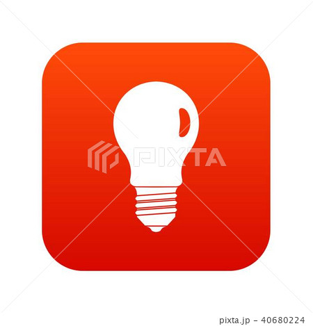 Lamp icon digital red 40680224
