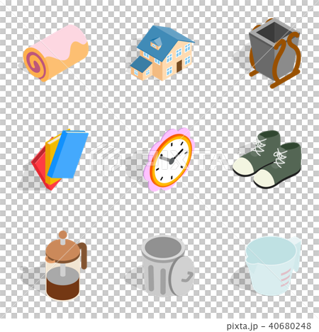 Home comfort icons set, isometric style Home comfort icons set, isometric style 40680248