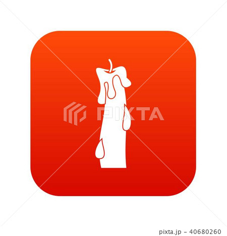 Waxy candle icon digital red 40680260