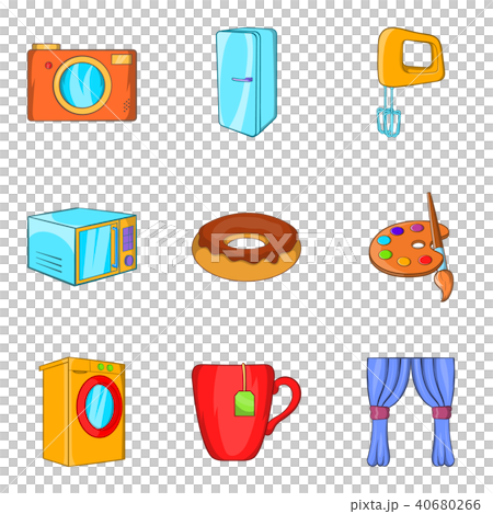 Paternal house icons set, cartoon style Paternal house icons set, cartoon style 40680266