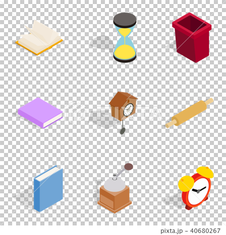 Home cosiness icons set, isometric style Home cosiness icons set, isometric style 40680267