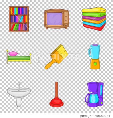 Internal stuff icons set, cartoon style Internal stuff icons set, cartoon style 40680284
