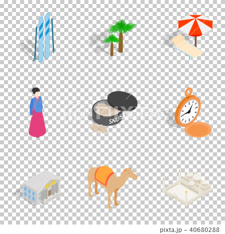 National community icons set, isometric style National community icons set, isometric style 40680288