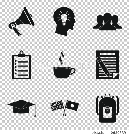 Seminar icons set, simple style 40680289