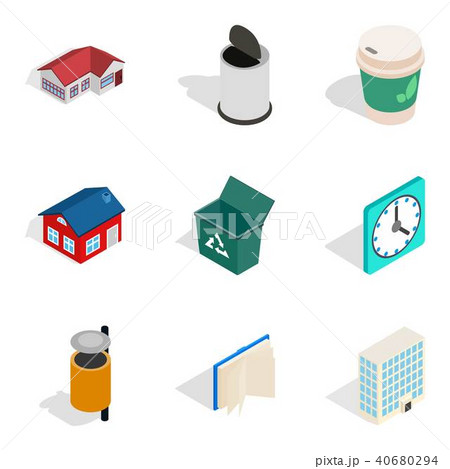 Homely atmosphere icons set, isometric style 40680294