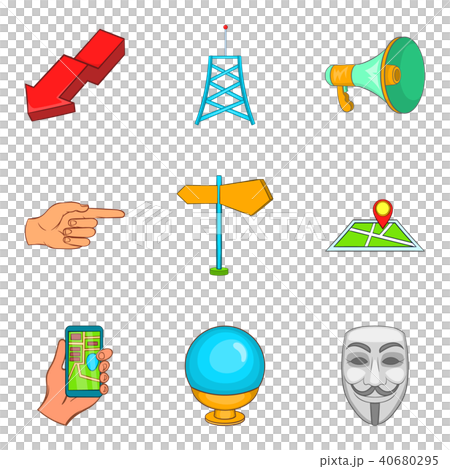Lookup icons set, cartoon style Lookup icons set, cartoon style 40680295