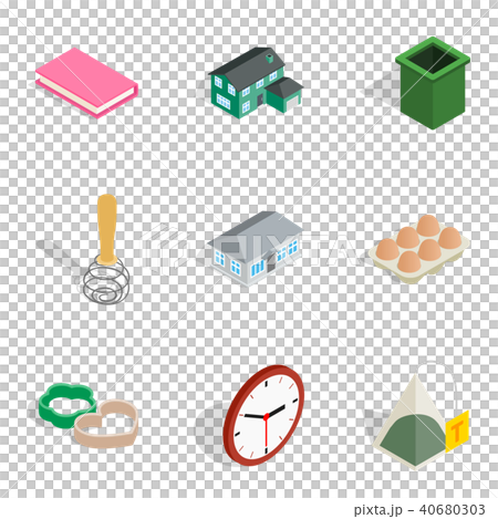Home environment icons set, isometric style Home environment icons set, isometric style 40680303