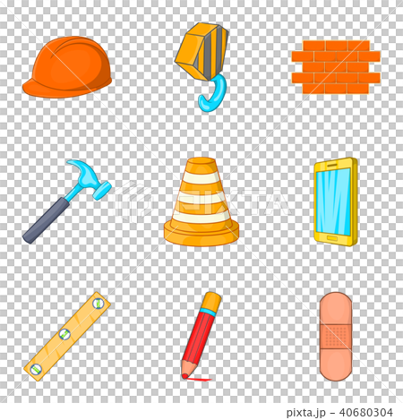 Home repair icons set, cartoon style Home repair icons set, cartoon style 40680304