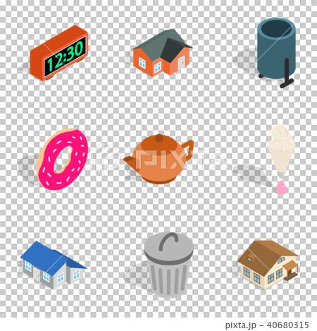 Matrimonial home icons set, isometric style Matrimonial home icons set, isometric style 40680315