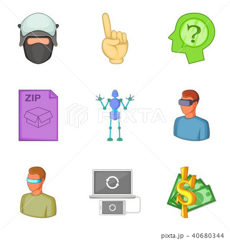 Guarantee icons set, cartoon style 40680344