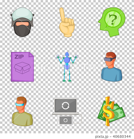 Guarantee icons set, cartoon style 40680344