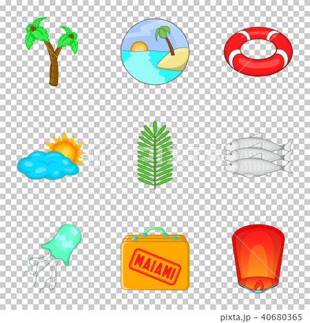 Naval adventure icons set, cartoon style Naval adventure icons set, cartoon style 40680365