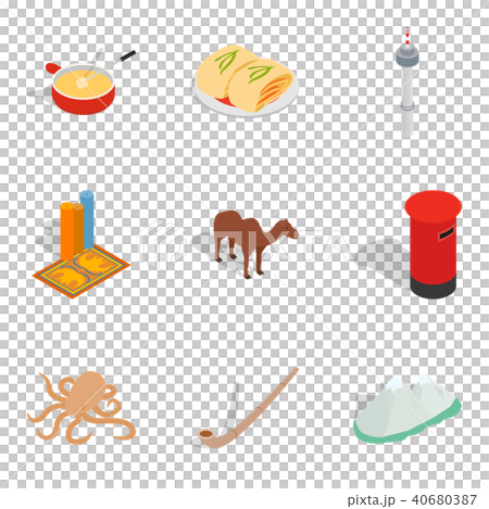 Multitude icons set, isometric style Multitude icons set, isometric style 40680387
