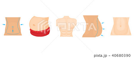 Abdomen icon set, cartoon style Abdomen icon set, cartoon style 40680390