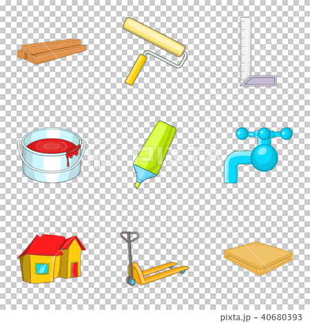 House fix icons set, cartoon style 40680393