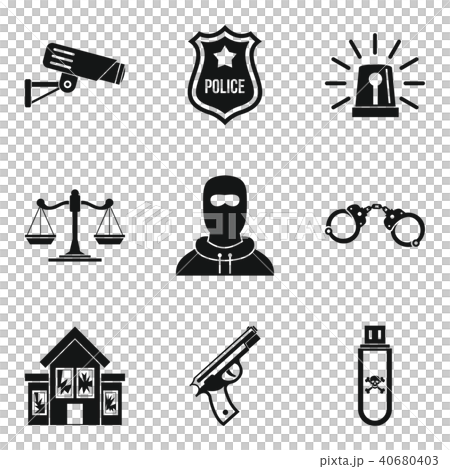 Safeguarding icons set, simple style 40680403