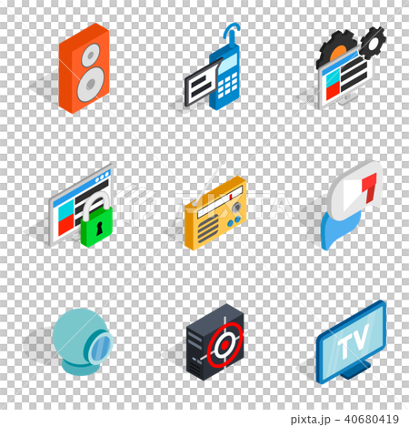 Web info icons set, isometric style Web info icons set, isometric style 40680419