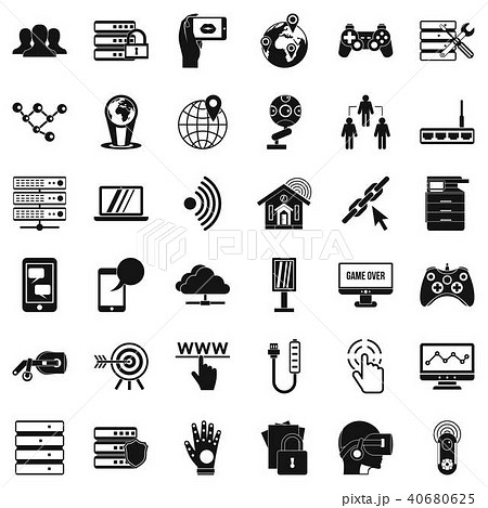 Television network icons set, simple style 40680625