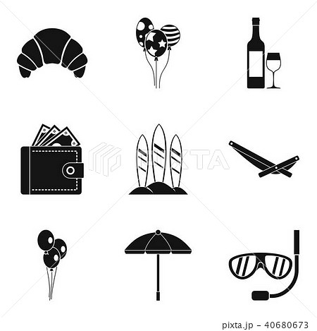Wedding ritual icons set, simple style Wedding ritual icons set, simple style 40680673