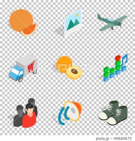 Intake icons set, isometric style 40680675
