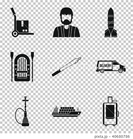 Smuggling icons set, simple style 40680786
