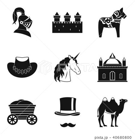 Horsemanship icons set, simple style 40680800