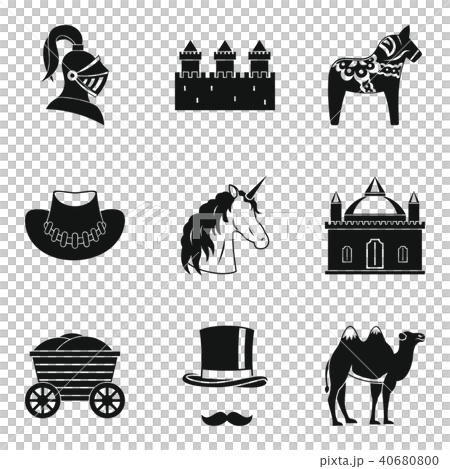 Horsemanship icons set, simple style 40680800