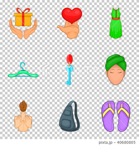 Amour icons set, cartoon style 40680805