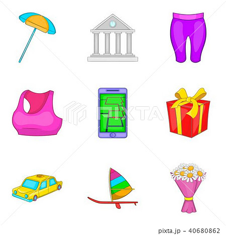 Rapprochement icons set, cartoon style 40680862