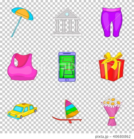 Rapprochement icons set, cartoon style Rapprochement icons set, cartoon style 40680862