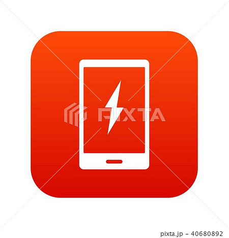 Warning phone icon digital red 40680892