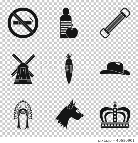 Hostler icons set, simple style Hostler icons set, simple style 40680901