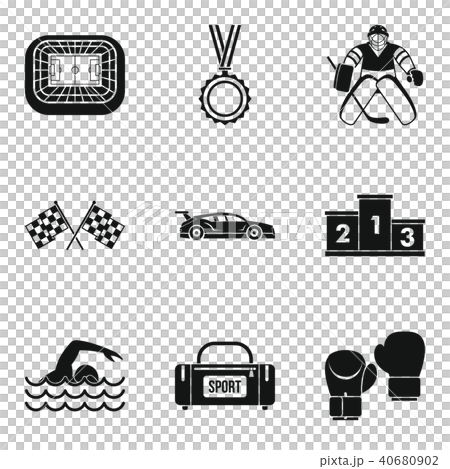 Sportsmanlike icons set, simple style Sportsmanlike icons set, simple style 40680902