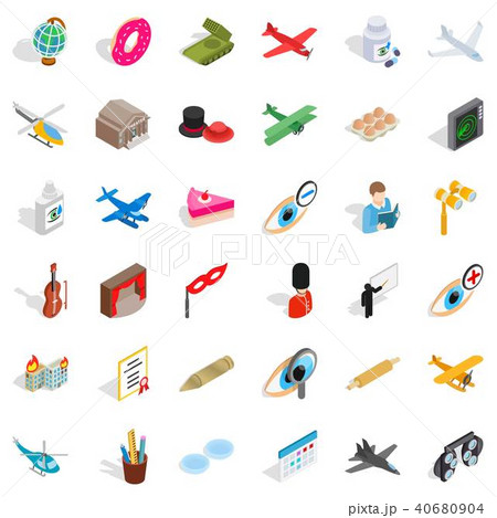 Conquest icons set, isometric style 40680904