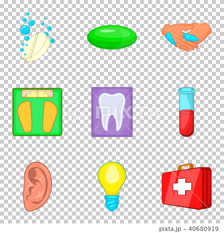 Medical expertise icons set, cartoon style 40680919