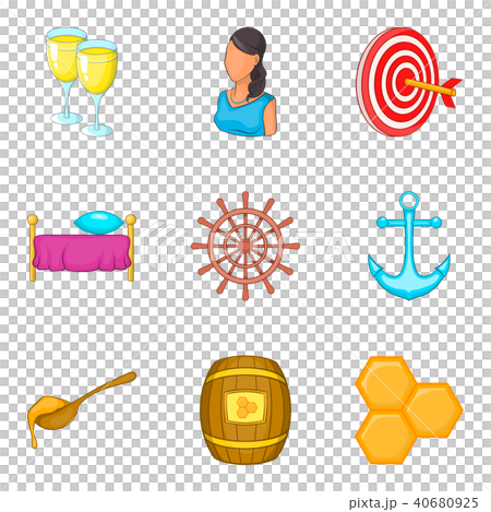 Mutual rapprochement icons set, cartoon style Mutual rapprochement icons set, cartoon style 40680925