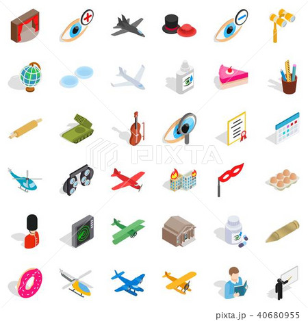 Occupation icons set, isometric style 40680955