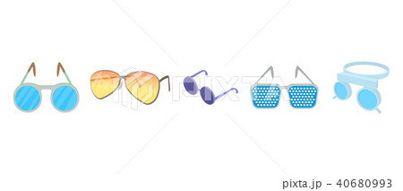 Glasses icon set, cartoon style Glasses icon set, cartoon style 40680993