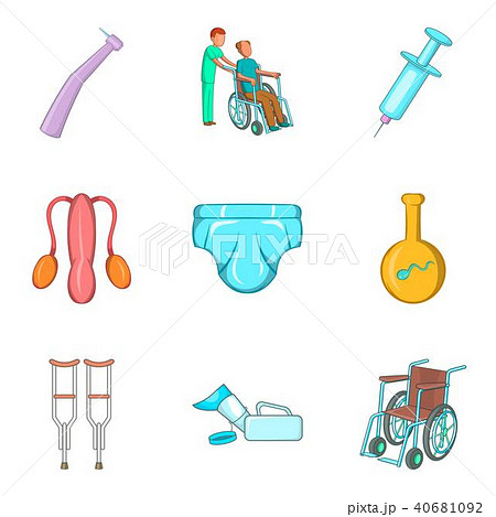 Medical commission icons set, cartoon style 40681092